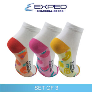 exped kids casual cotton charcoal anklet socks 3f0876 set of 3