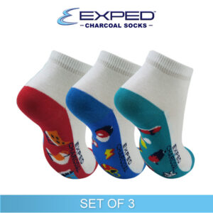 exped kids casual cotton charcoal anklet socks 3g0231 set of 3