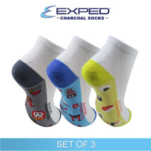 exped ladies casual cotton charcoal anklet socks 4f0452 set of 3